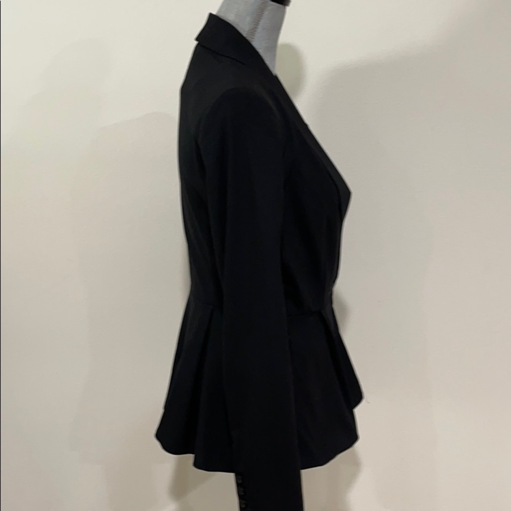 Alice and Olivia Employed Black peplum blazer wool - Picture 2 of 8